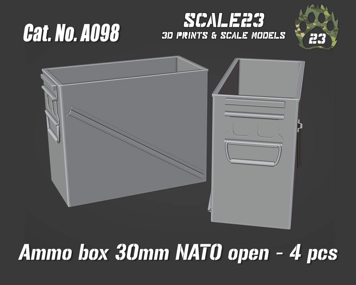 Ammo box 30mm NATO - open (4pc) - Click Image to Close