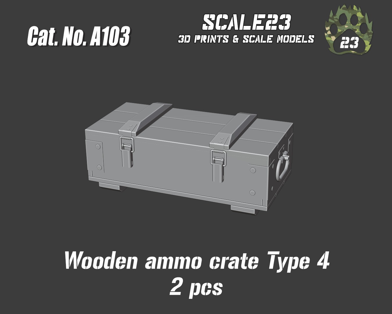 Wooden ammo crate - type 4 (2pc) - Click Image to Close