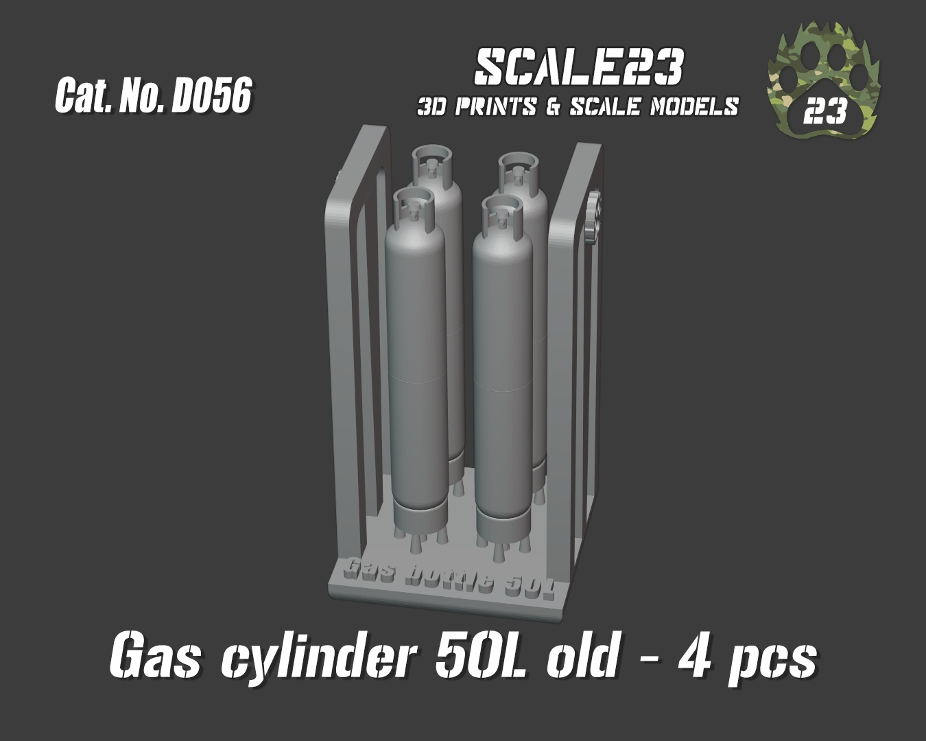 Gas cylinder 50L - old (4pc) - Click Image to Close