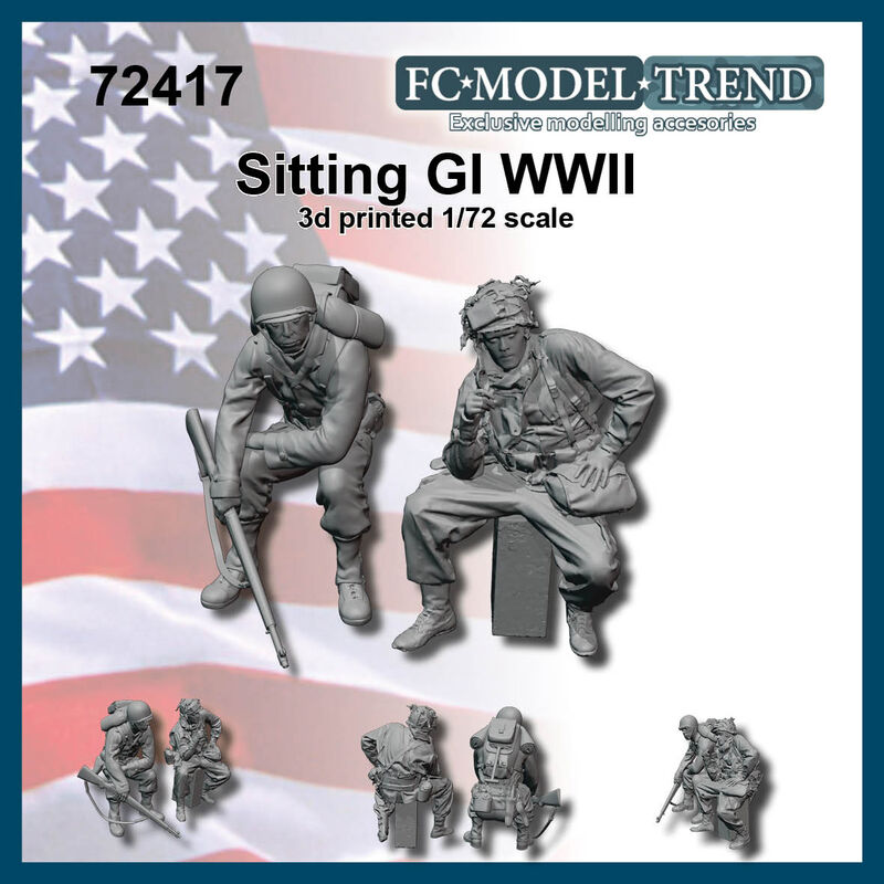 WW2 U.S. soldiers - seated - set 1