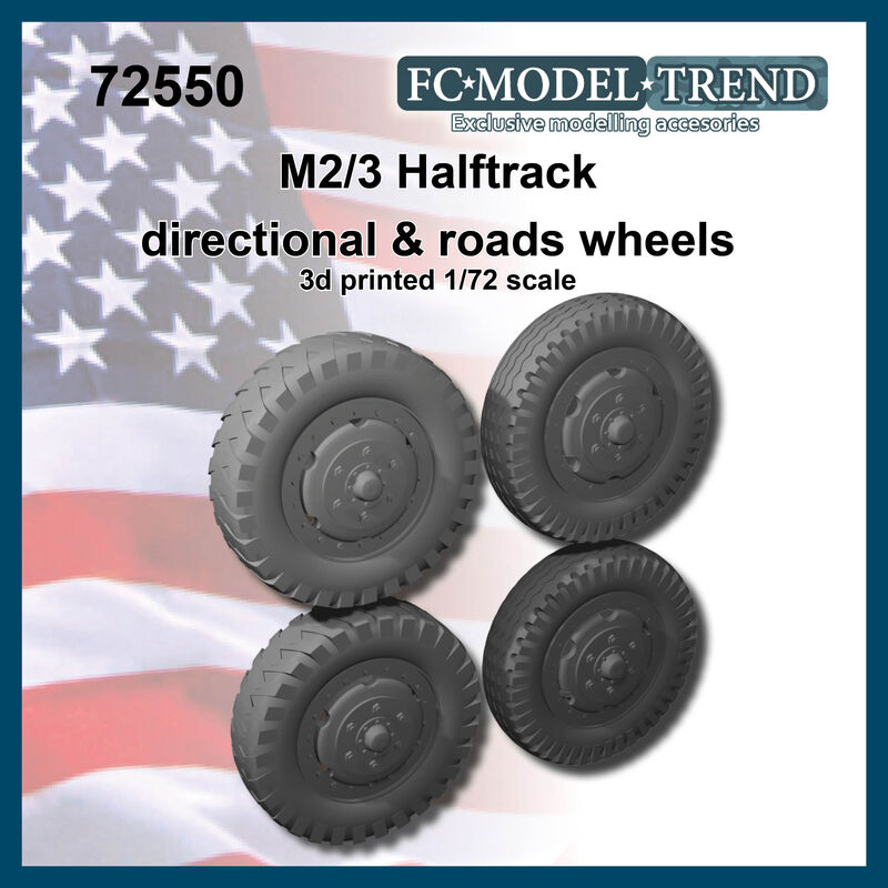 M2/3 halftrack wheels with directional & road tires - Click Image to Close