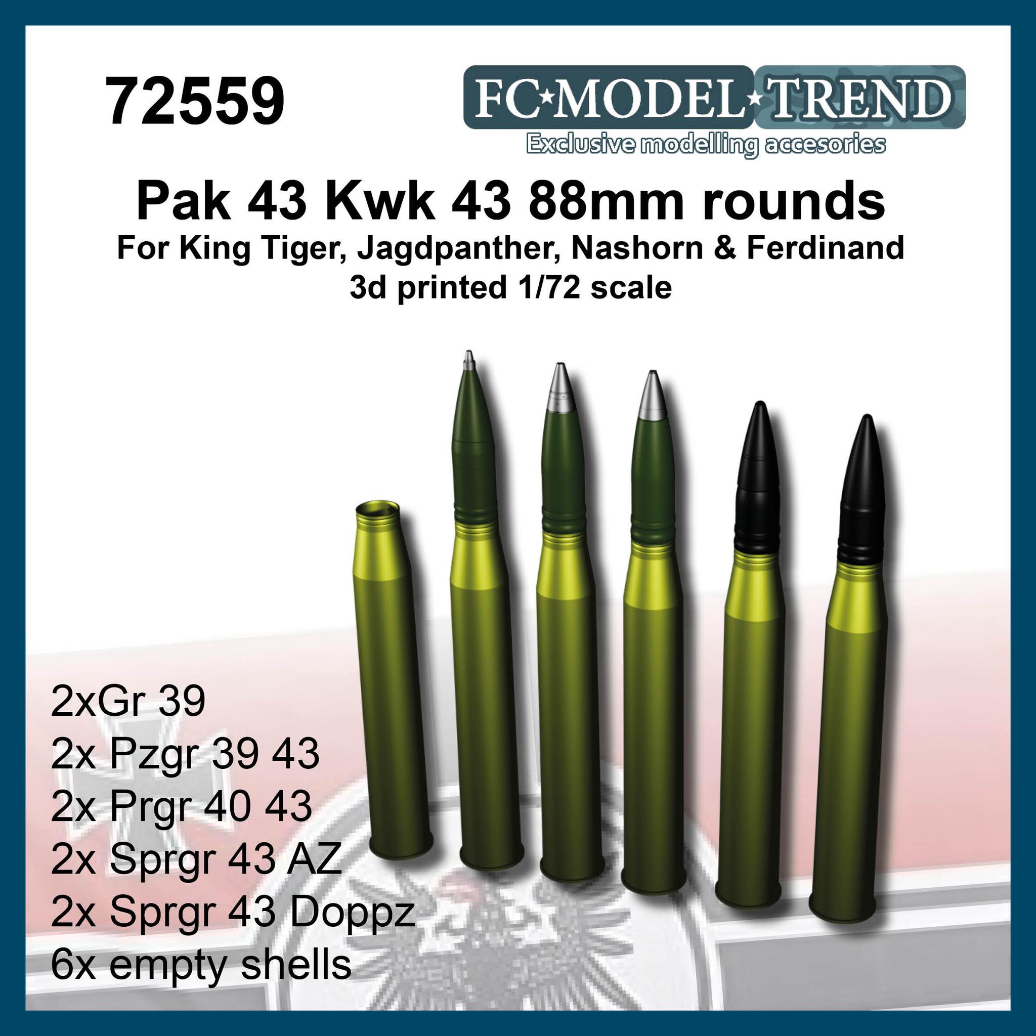 8.8cm Pak43/Kwk43 ammo - Click Image to Close