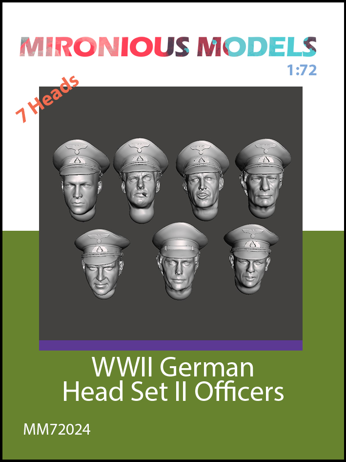 WW2 German Soldiers Heads - set 2 - Click Image to Close