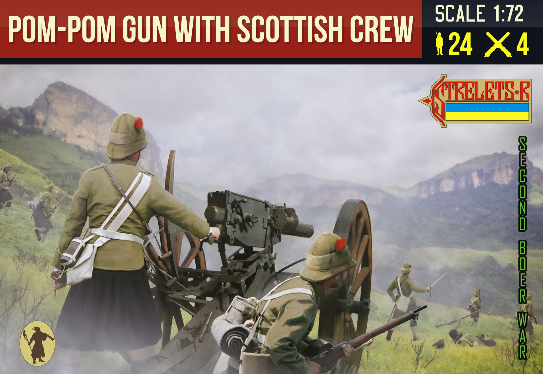 Anglo-Boer War - Pom-Pom Gun with British Crew - Click Image to Close