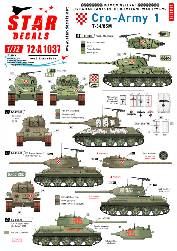 Croatian T-34/85 tanks - 1991-95 - Click Image to Close