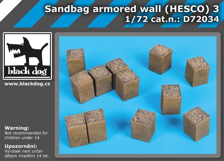 Sandbag armored wall (HESCO) - set 3 - Click Image to Close
