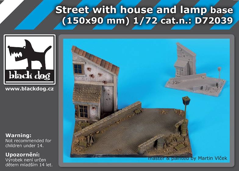 Street with house and lamp base (150x90mm) - Click Image to Close