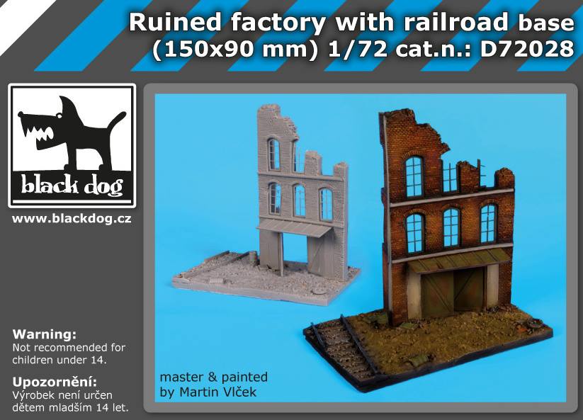 Ruined factory with railroad base (150x90mm) - Click Image to Close