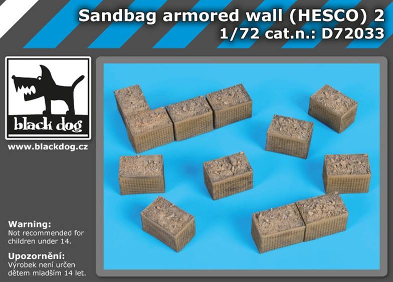 Sandbag armored wall (HESCO) - set 2 - Click Image to Close