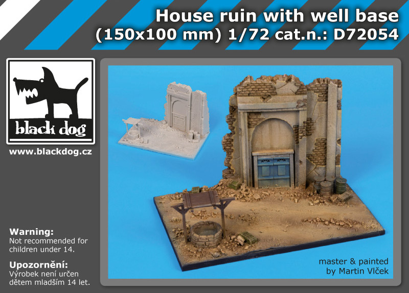 House ruin with well base (150x100mm) - Click Image to Close