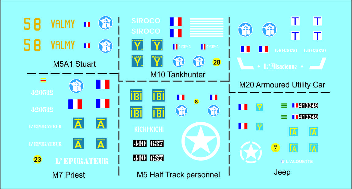 French 2nd DB vehicles - Click Image to Close