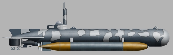 German Mini U-Boot Molch - Click Image to Close