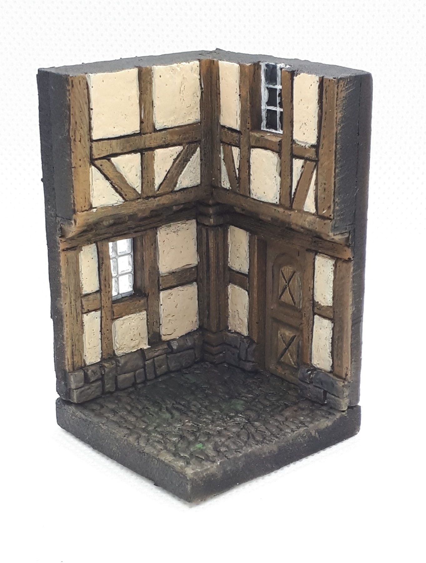 "Half-timbered corner" vignette base (4x4cm) - Click Image to Close