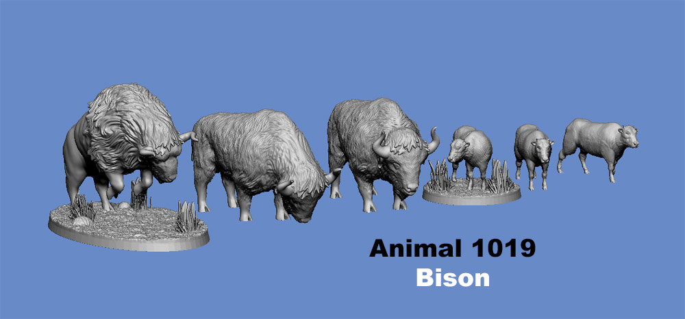 Bisons with calves