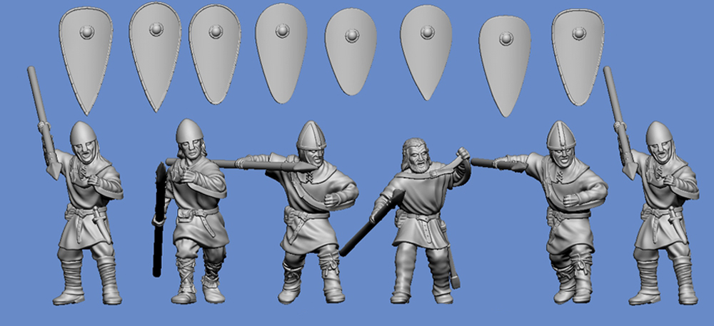 Hastings 1066 - Anglo-Saxon light infantry with spear - set 1 - Click Image to Close