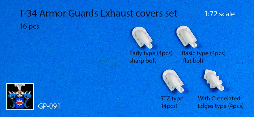 T-34 armor guards exhaust cover set (4x4pc)