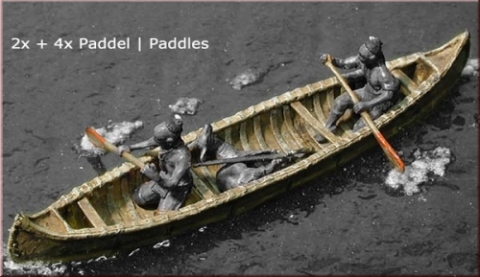 Canoe with paddles (2 pc) - Click Image to Close