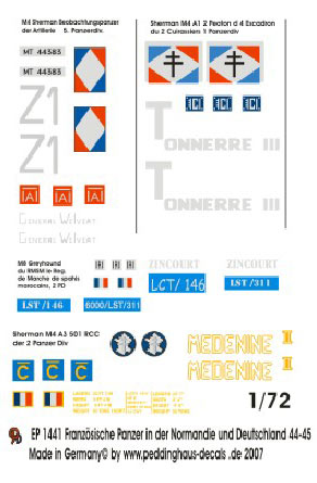 French AFV markings 1944-45 - set II - Click Image to Close