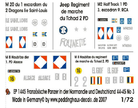 French AFV markings 1944-45 - set III - Click Image to Close