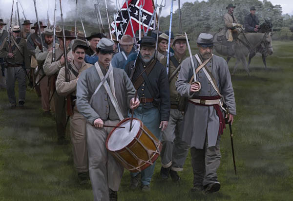 ACW Confederate Infantry on the March