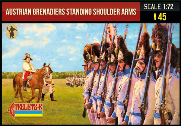 Napoleonic Austrian Grenadiers Standing Shoulder Arms - Click Image to Close