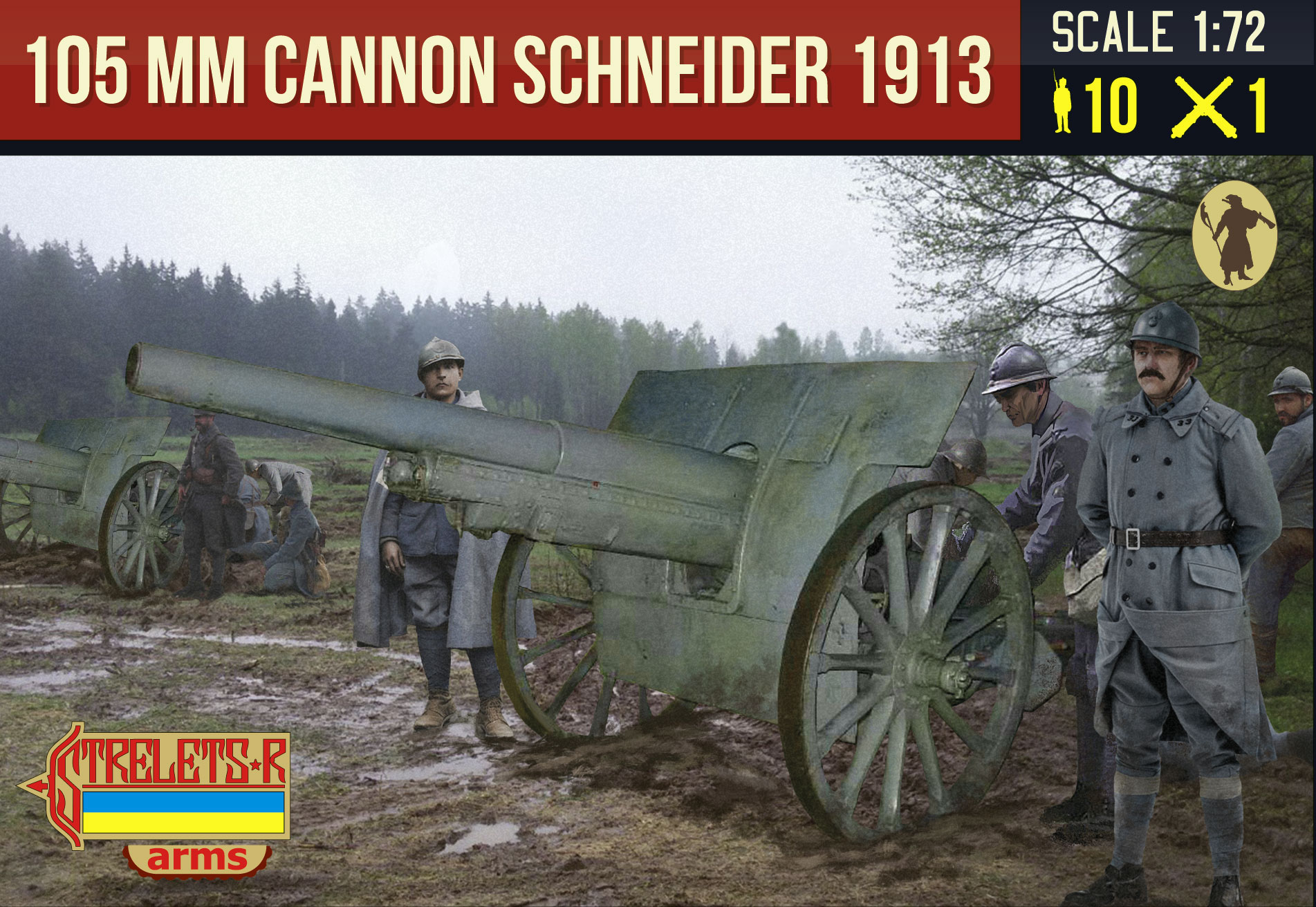 WW1 Canon de 105 mle 1913 Schneider with Crew