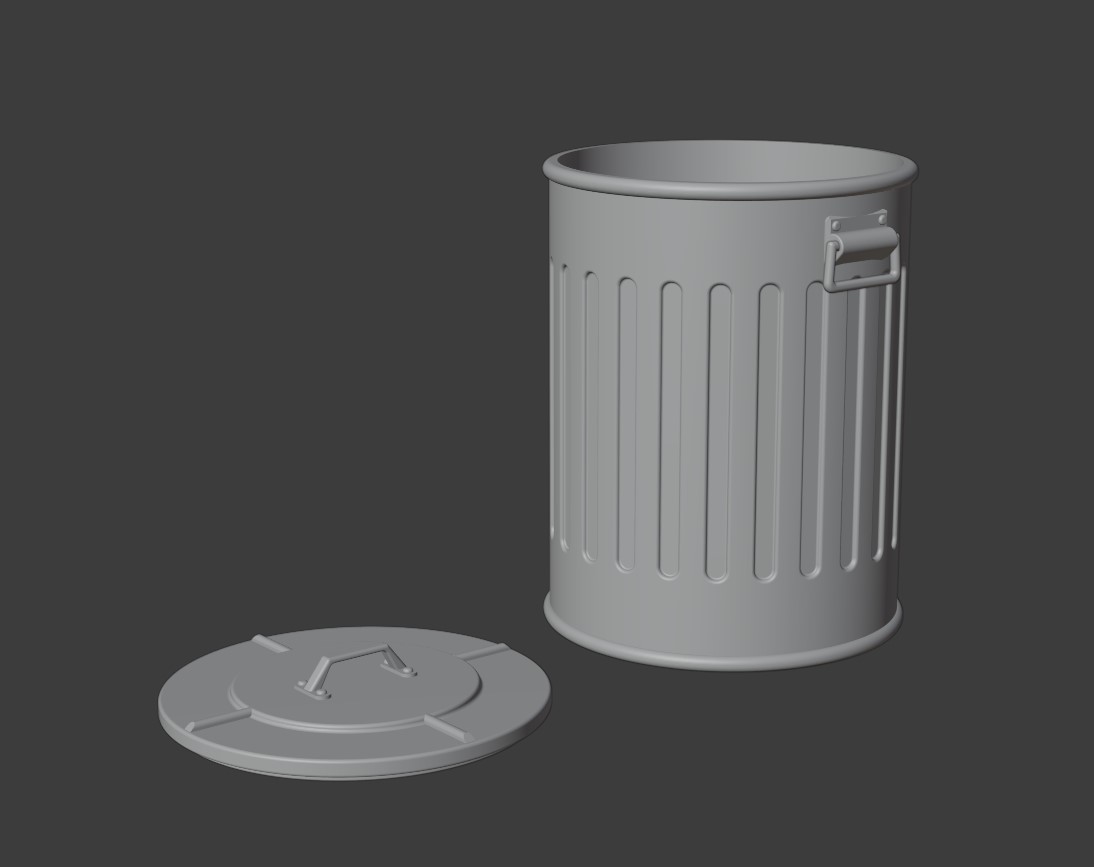 Trash can with lid (2pc)
