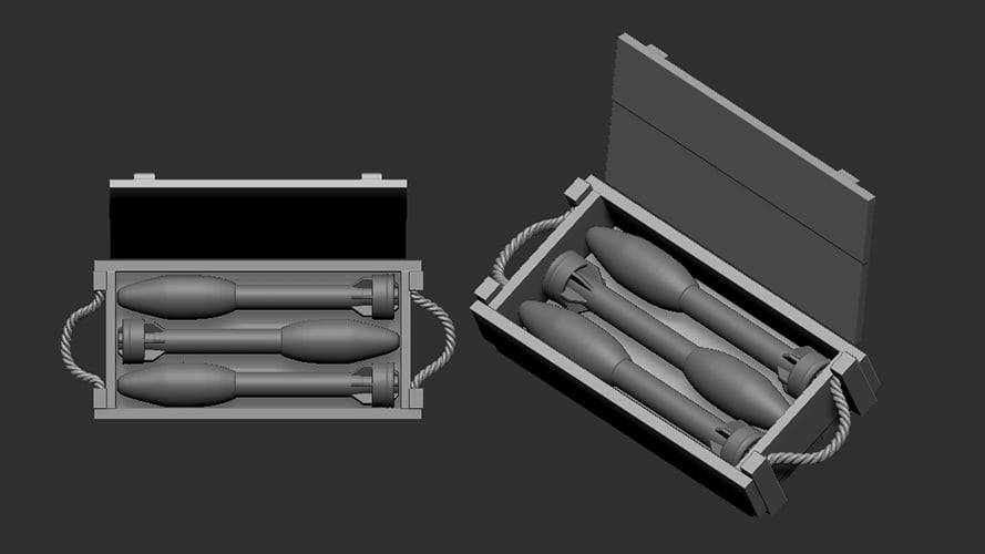 M20A Super Bazooka 3,5" rocket & wooden crate (2pc) - Click Image to Close