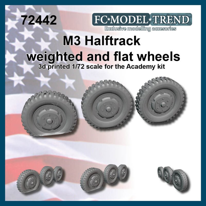 M3 haltrack weighted wheels + flat wheel - Click Image to Close