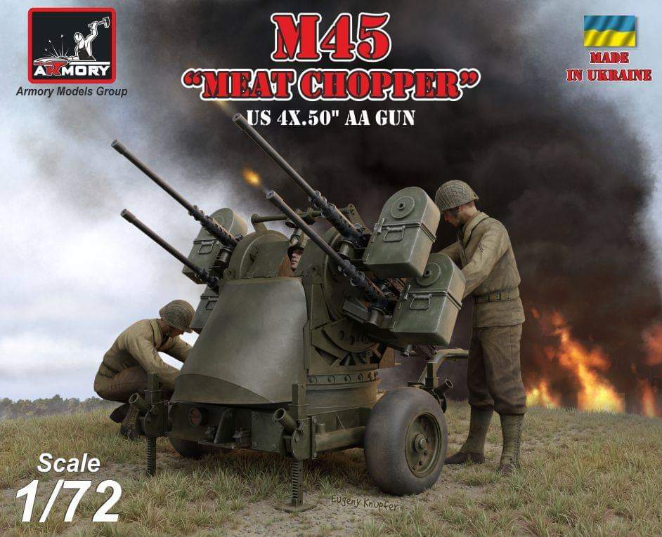 M45 Quadmount "Meat Chopper" 4x .50 M2HB turret on M20 trailer