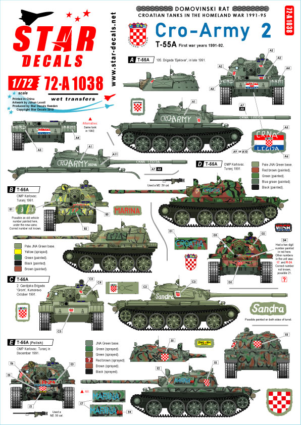 Croatian T-55 tanks - 1991-95