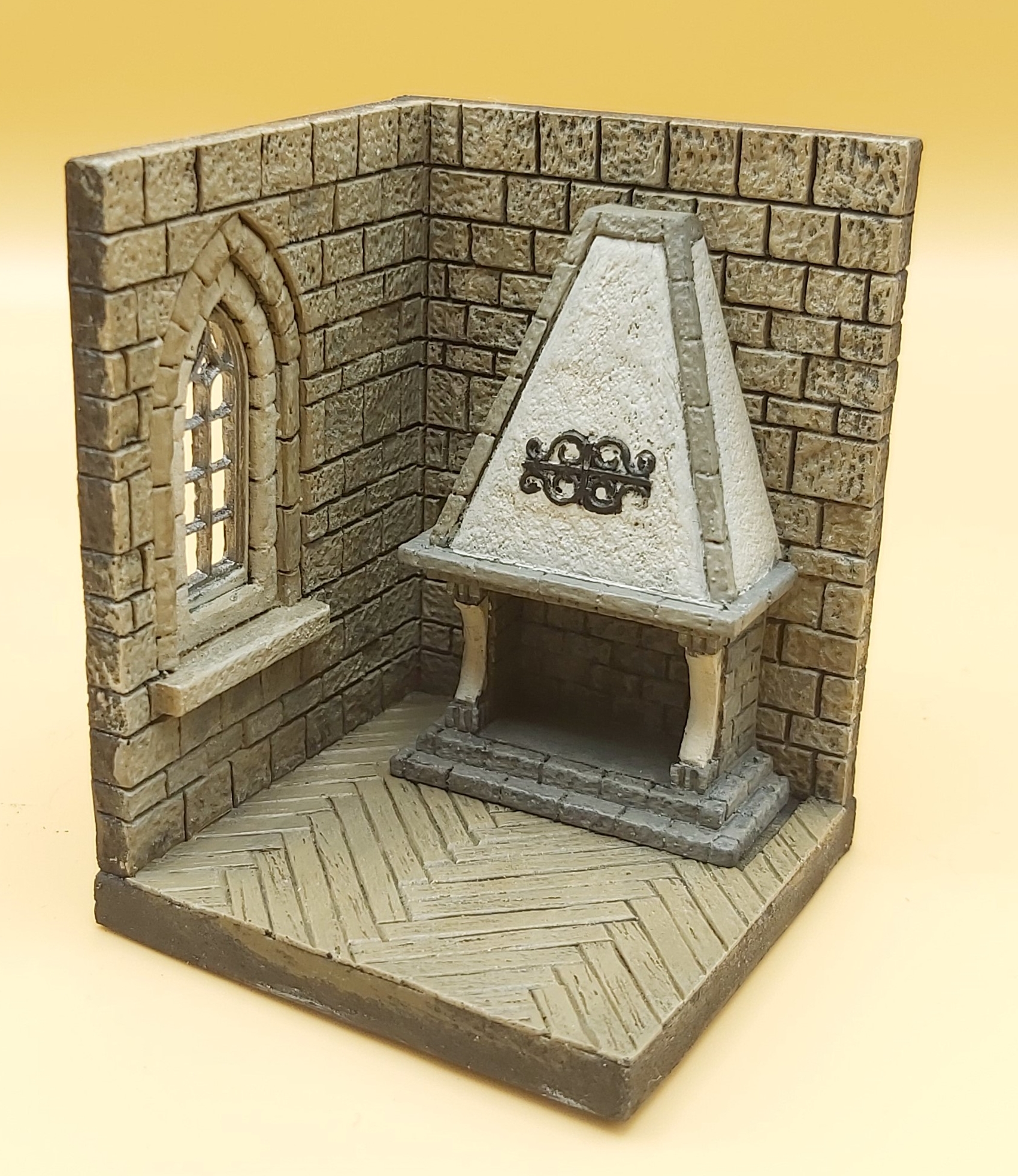 "Fireplace room" vignette base (5x5cm) - Click Image to Close